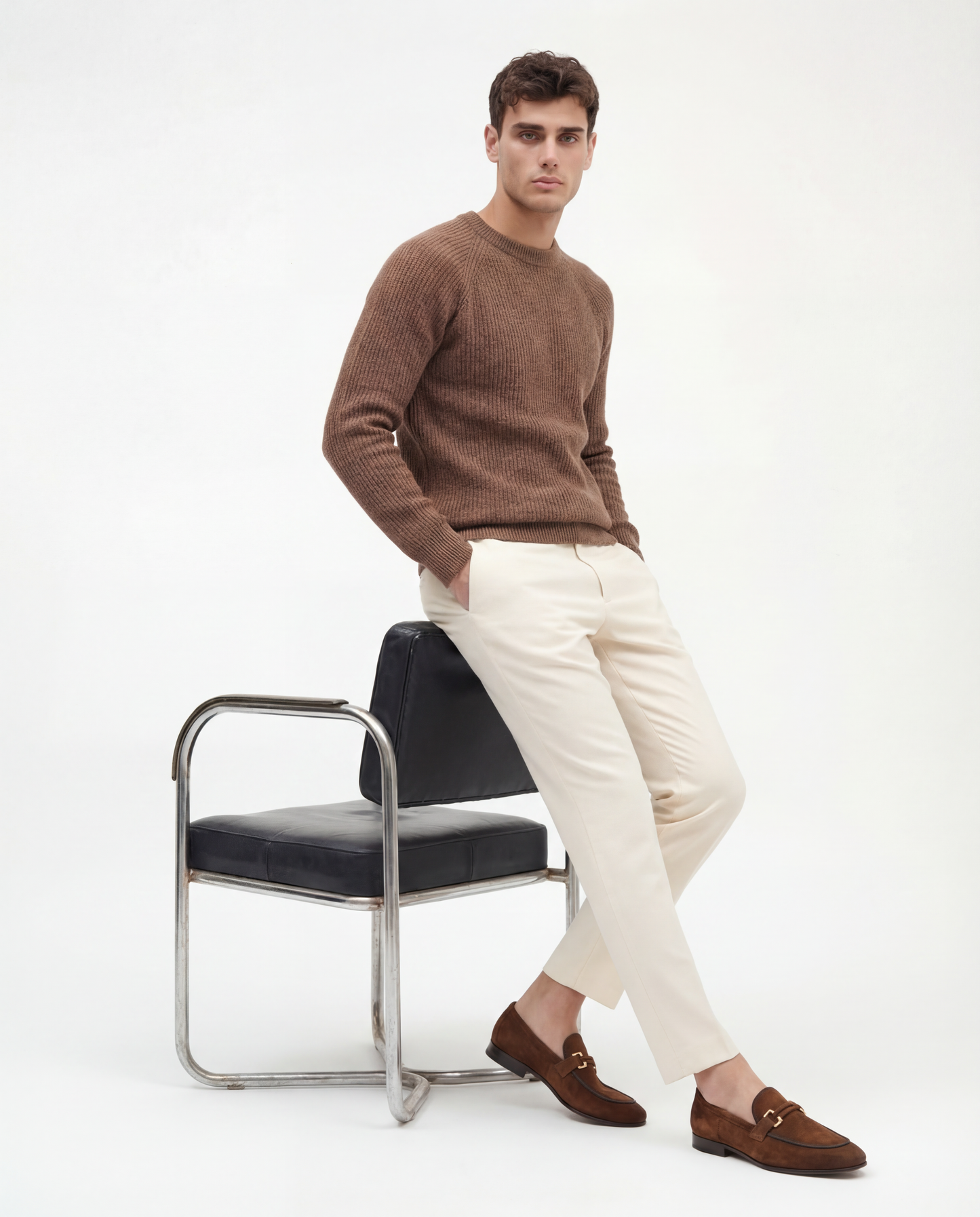 The Brooks Brown Suede Bit Loafer Men Shoe