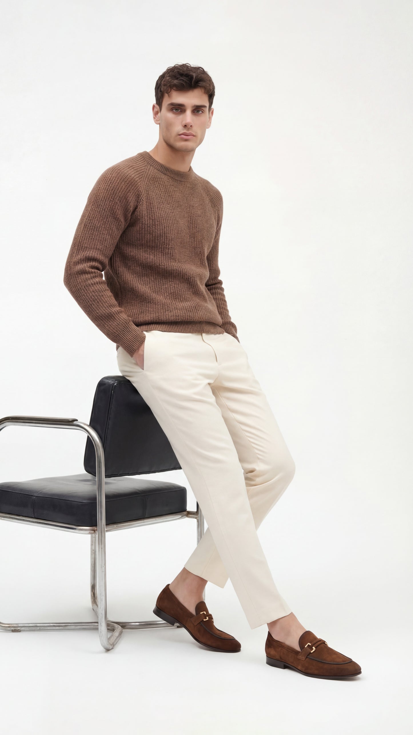 The Brooks Brown Suede Bit Loafer Men Shoe