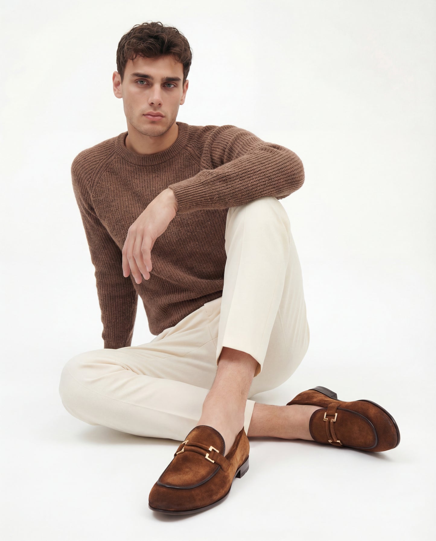 The Brooks Brown Suede Bit Loafer Men Shoe