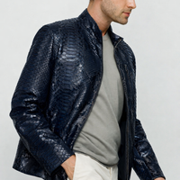 Chaqueta de cuero para hombre Boss Python Tan 