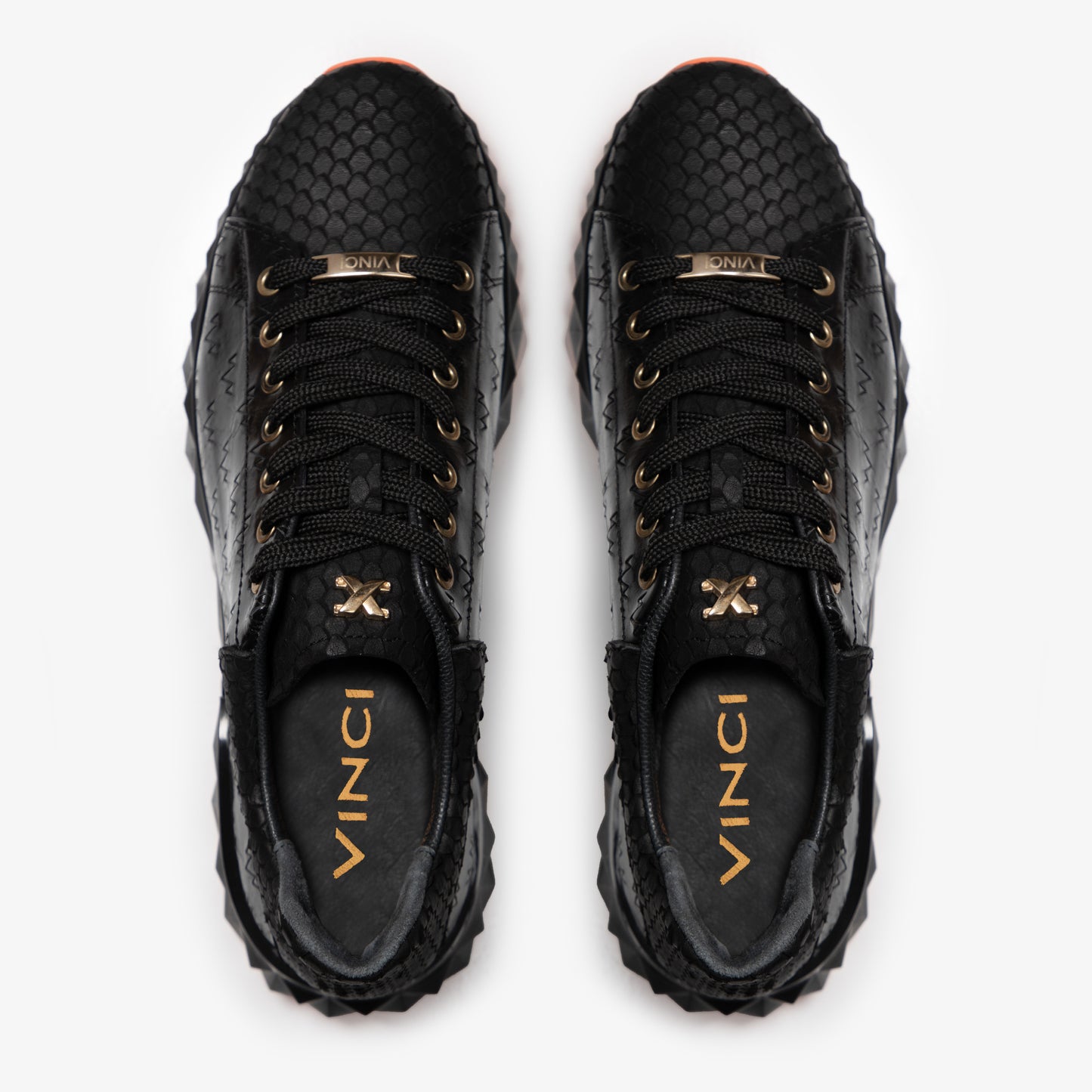 The Caesars Black Leather  Men Sneaker