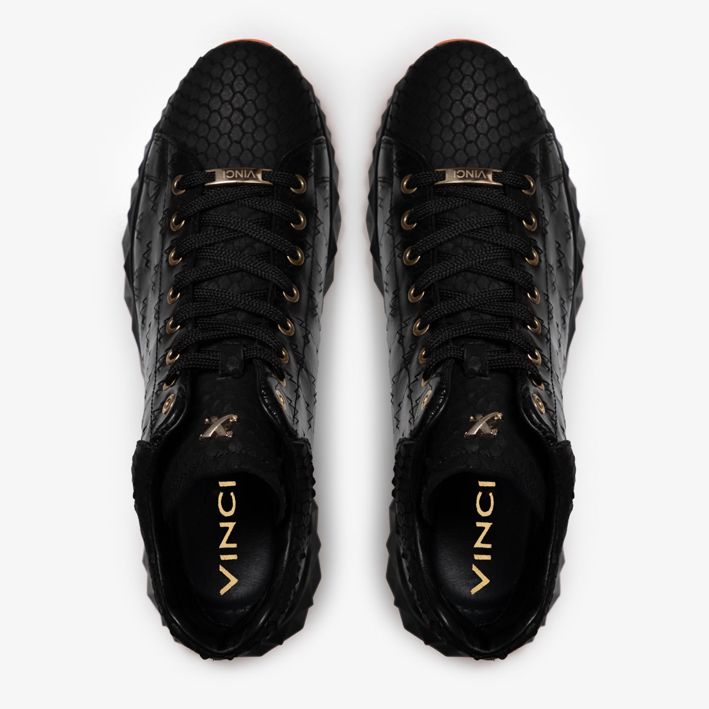 Zapatillas altas de cuero negro para hombre The Caesars