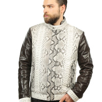 La chaqueta de piel de pitón natural Masten para hombre 