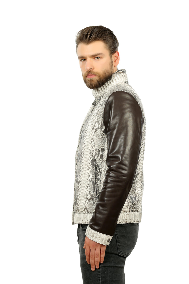 The Masten Pythn Black Leather Jacket
