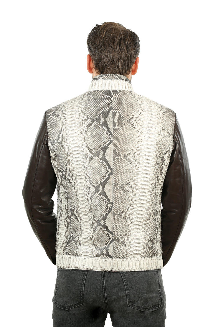 The Masten Pythn Black Leather Jacket