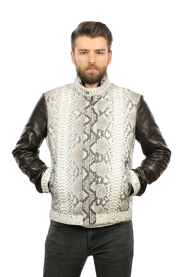 The Masten Pythn Black Leather Jacket