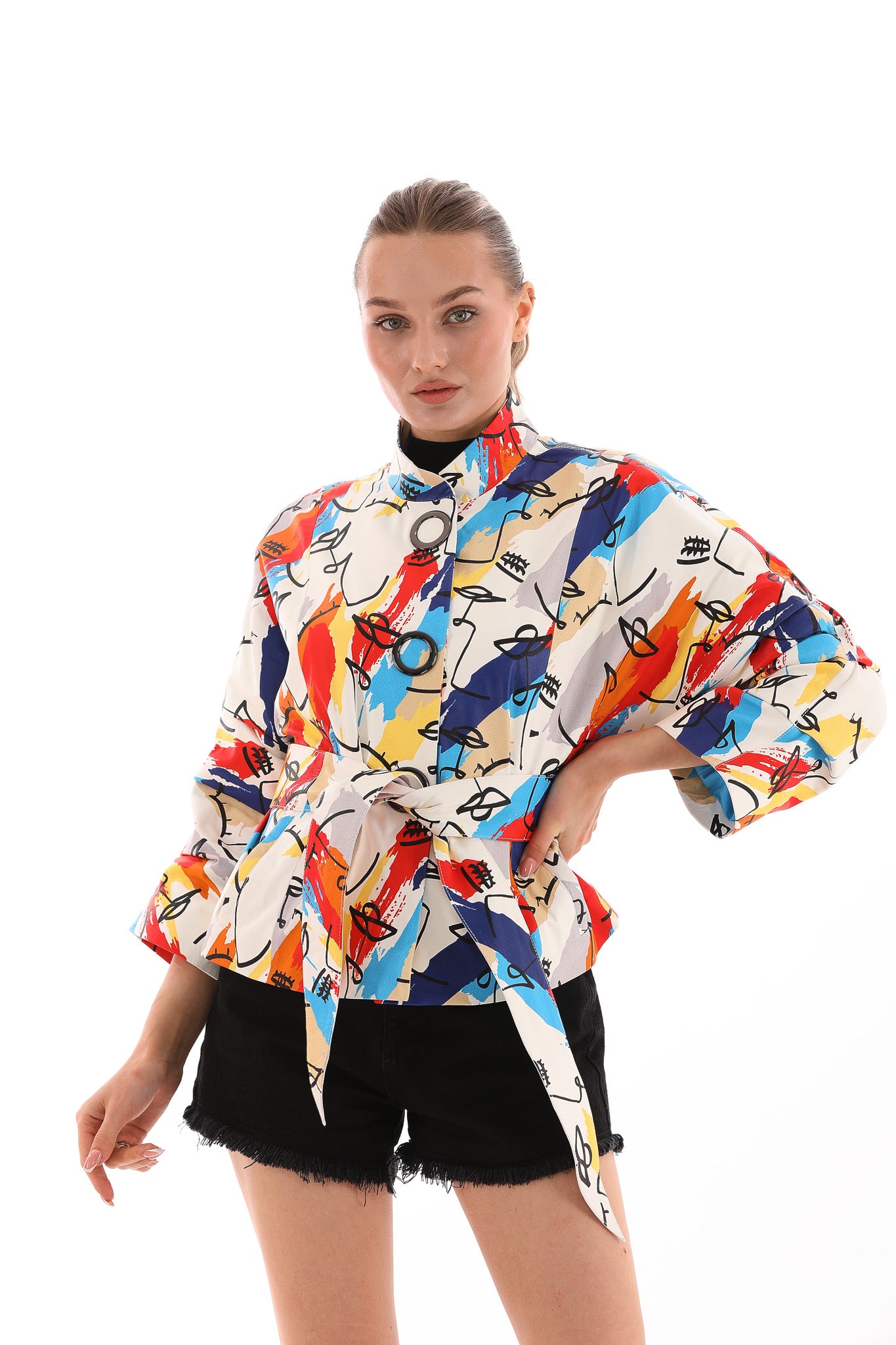 The Odessa Multicolor Leather Women Jacket