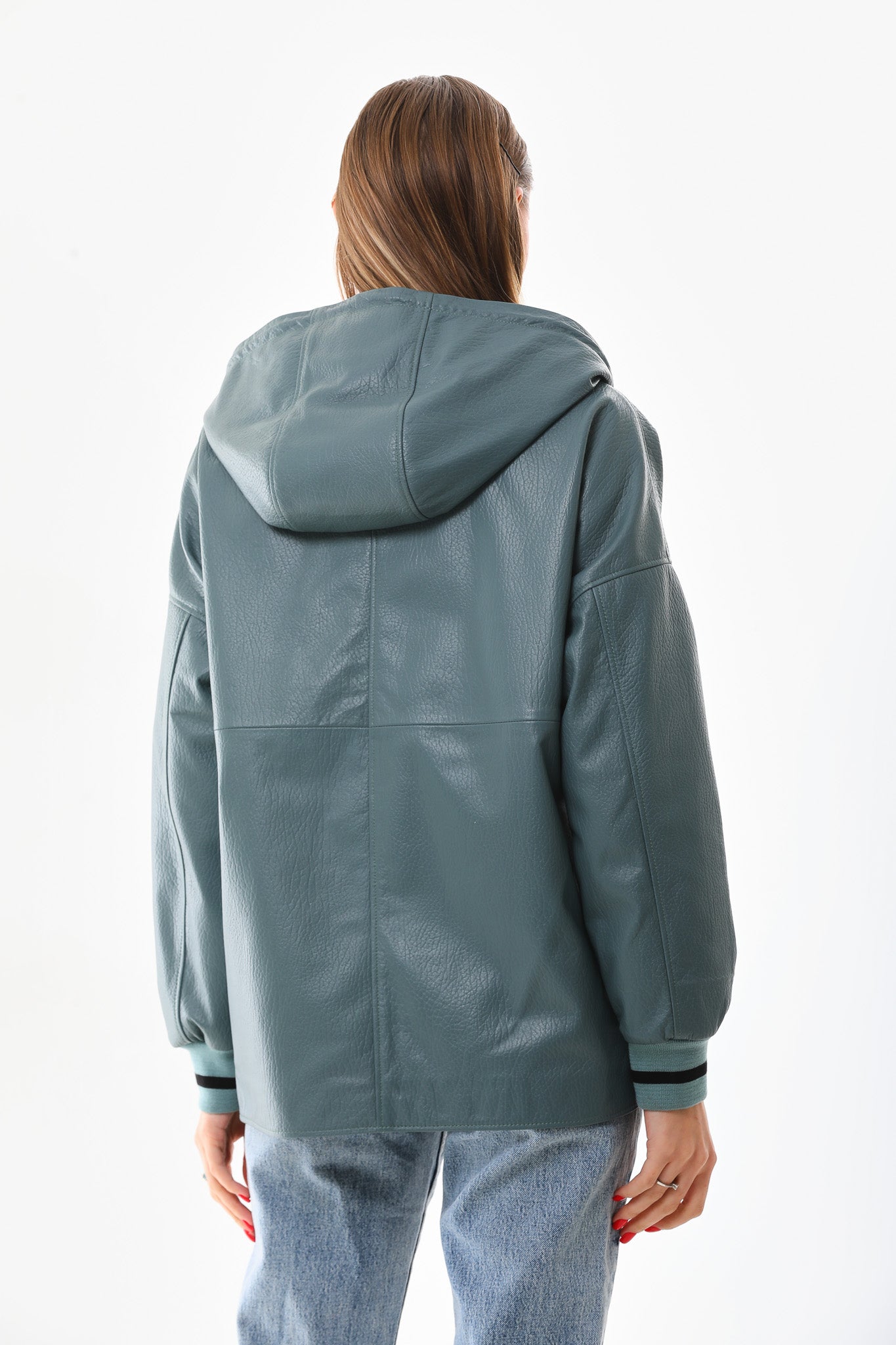 The Polar Green Leather Women Jacket