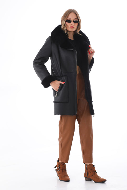 The Boreal Black Leather Women Jacket