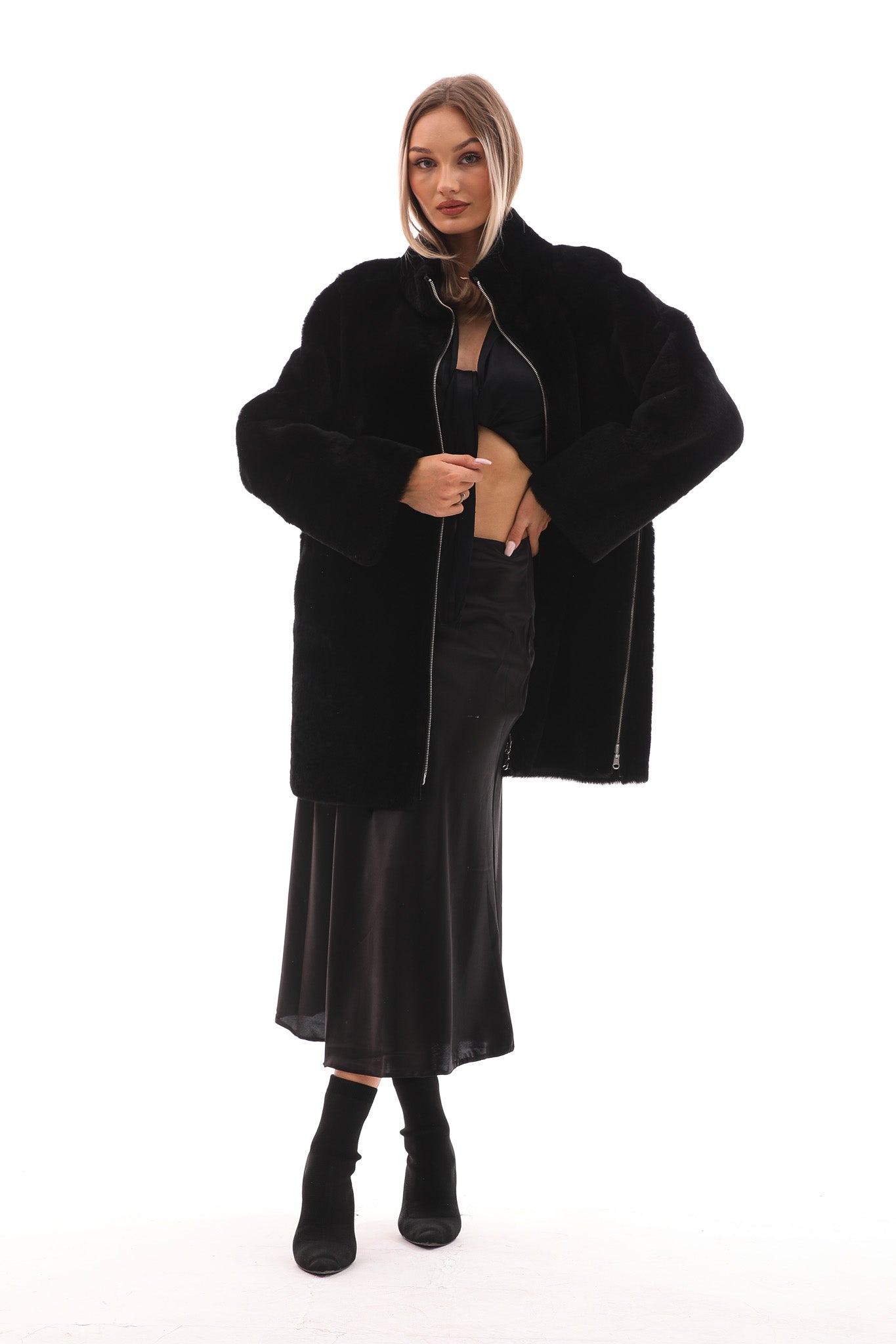 The Nyra Reversible Shearling Women Leather Jacket