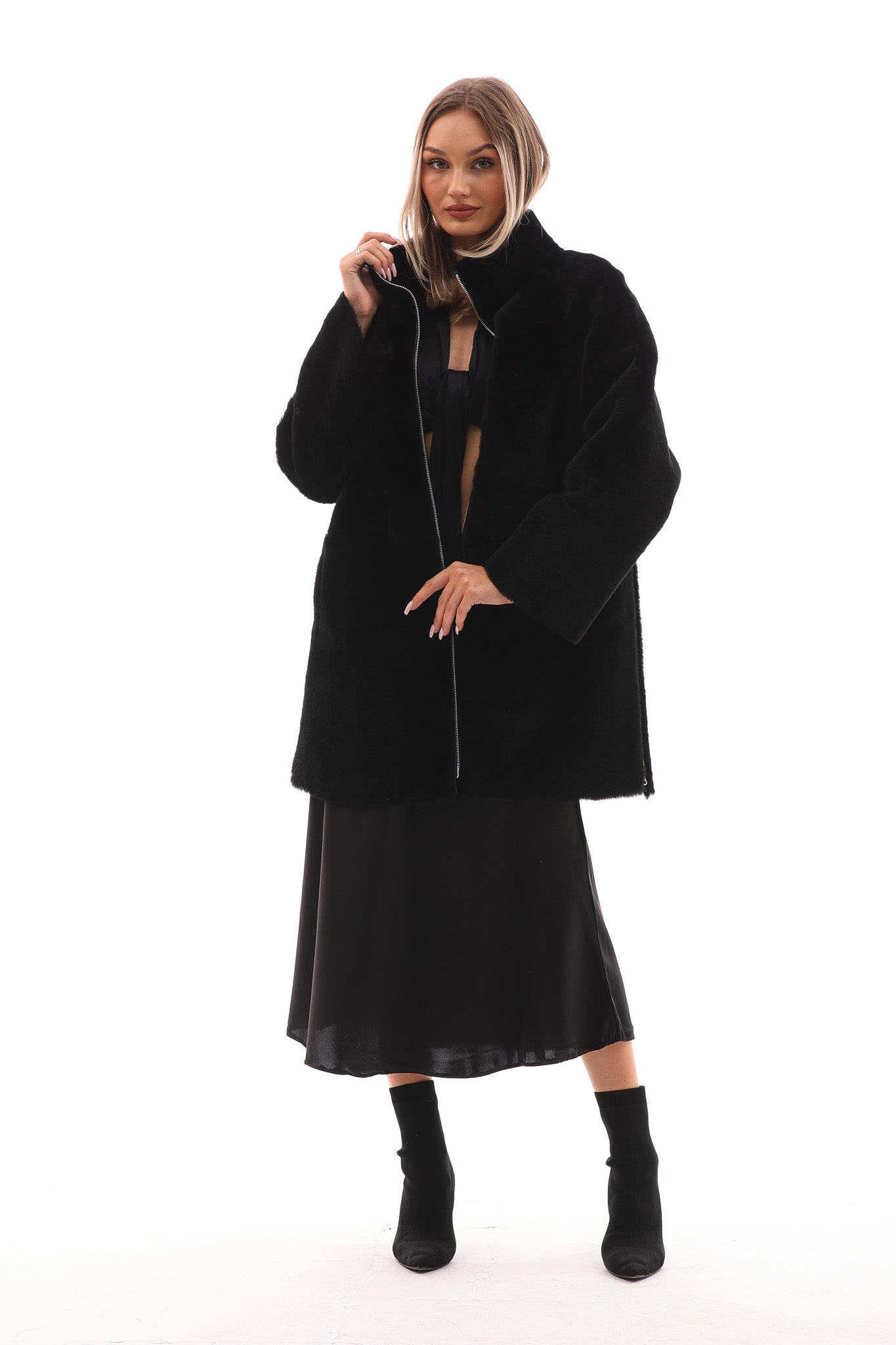The Nyra Reversible Shearling Women Leather Jacket