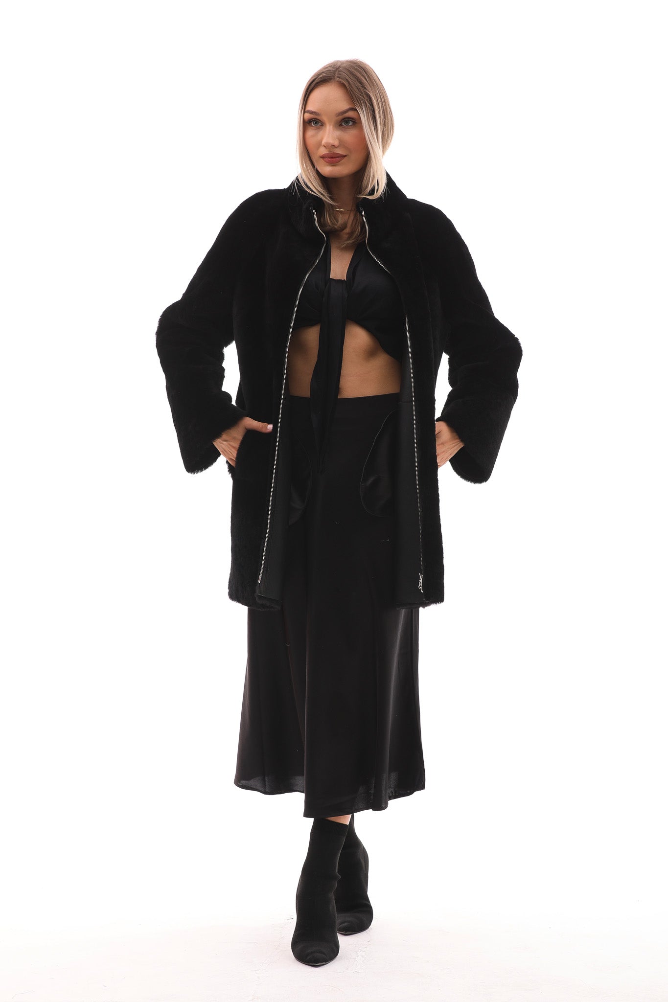 The Nyra Reversible Shearling Women Leather Jacket