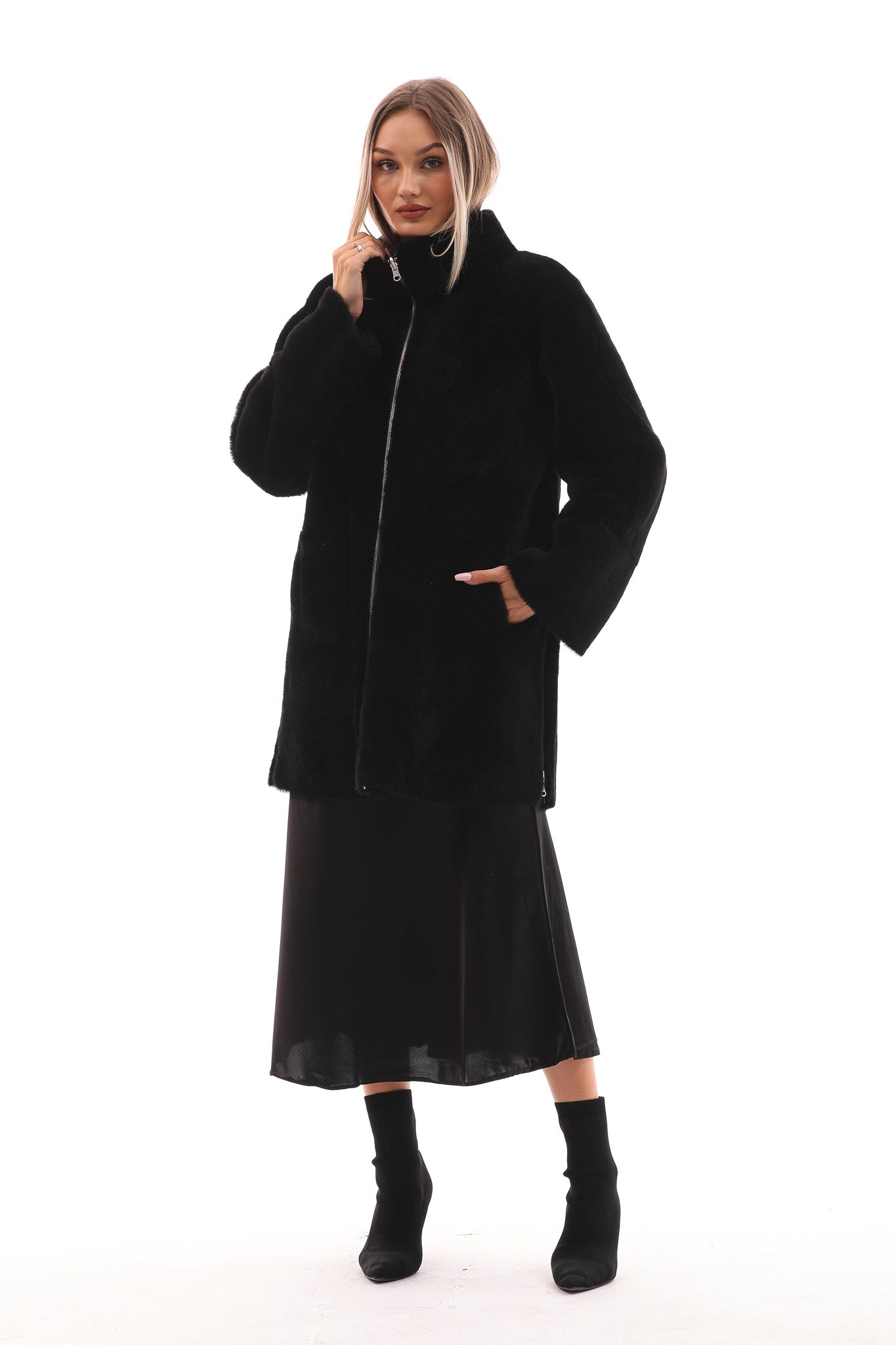 The Nyra Reversible Shearling Women Leather Jacket