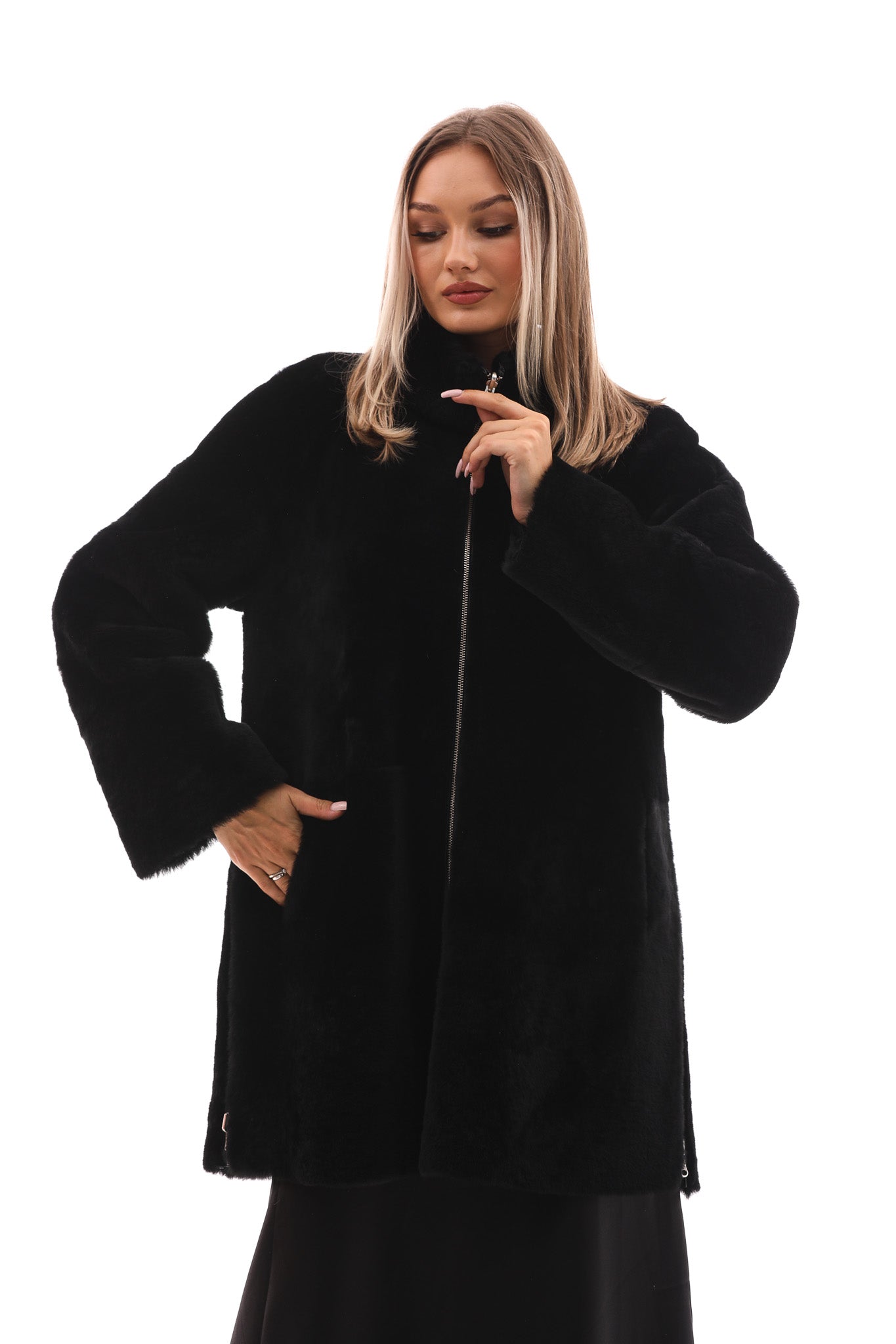 The Nyra Reversible Shearling Women Leather Jacket
