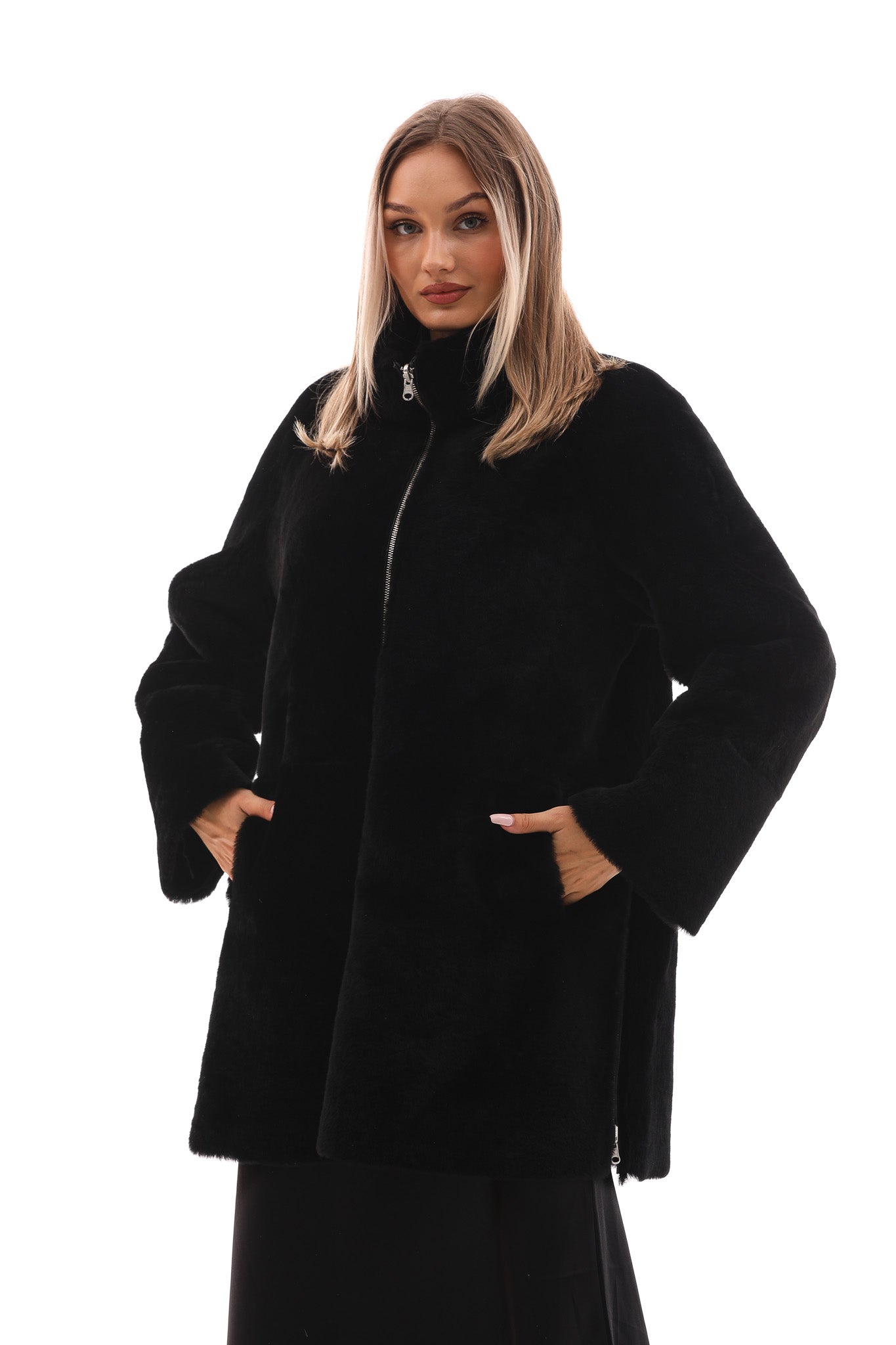 The Nyra Reversible Shearling Women Leather Jacket
