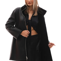 The Nyra Reversible Shearling Women Leather Jacket