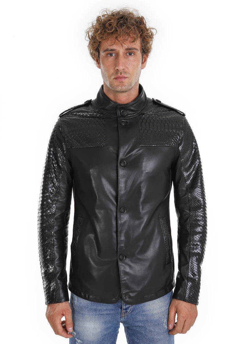 The Hepler  Black Leather Jacket