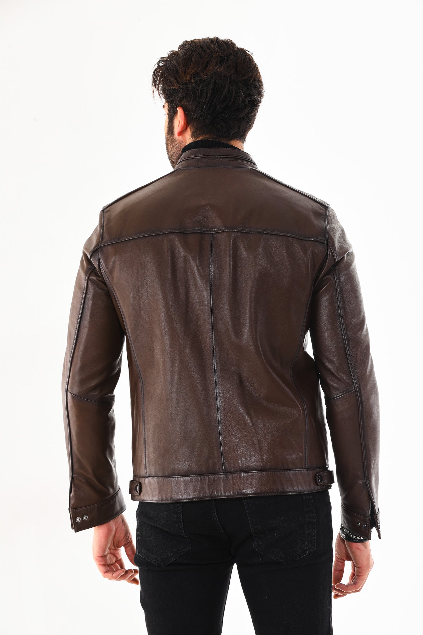 The Rossi Dark Brown Leather Men Jacket
