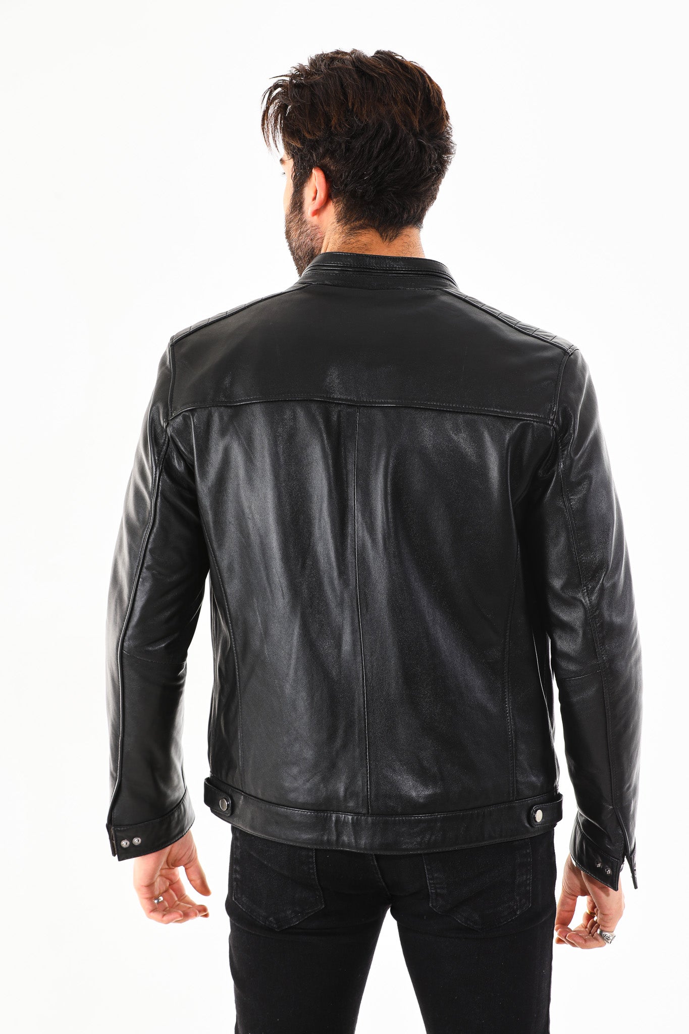 The Rossi Black Leather Men Jacket