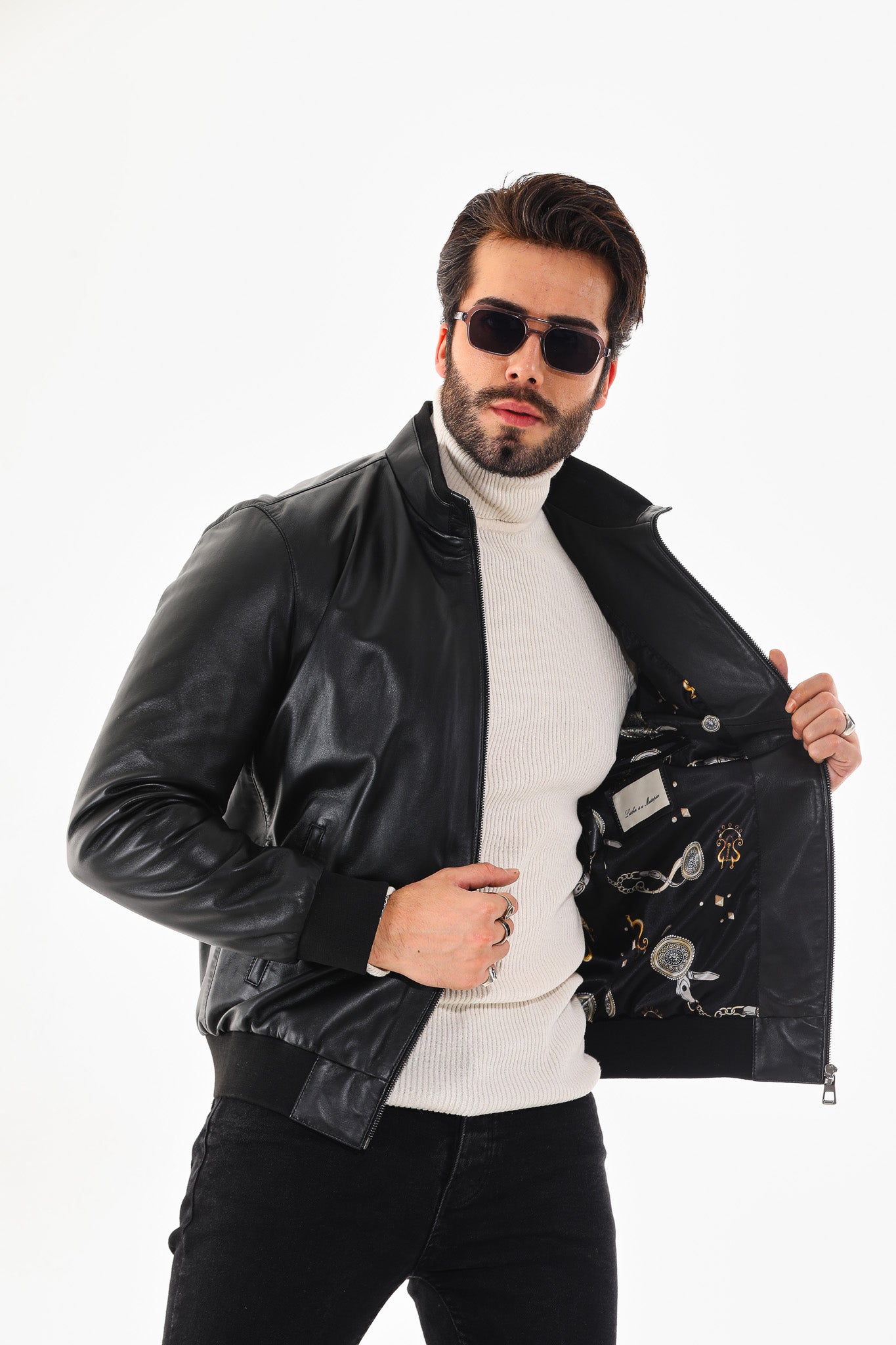 Monza Vintage Black Lambskin Men Leather Jacket