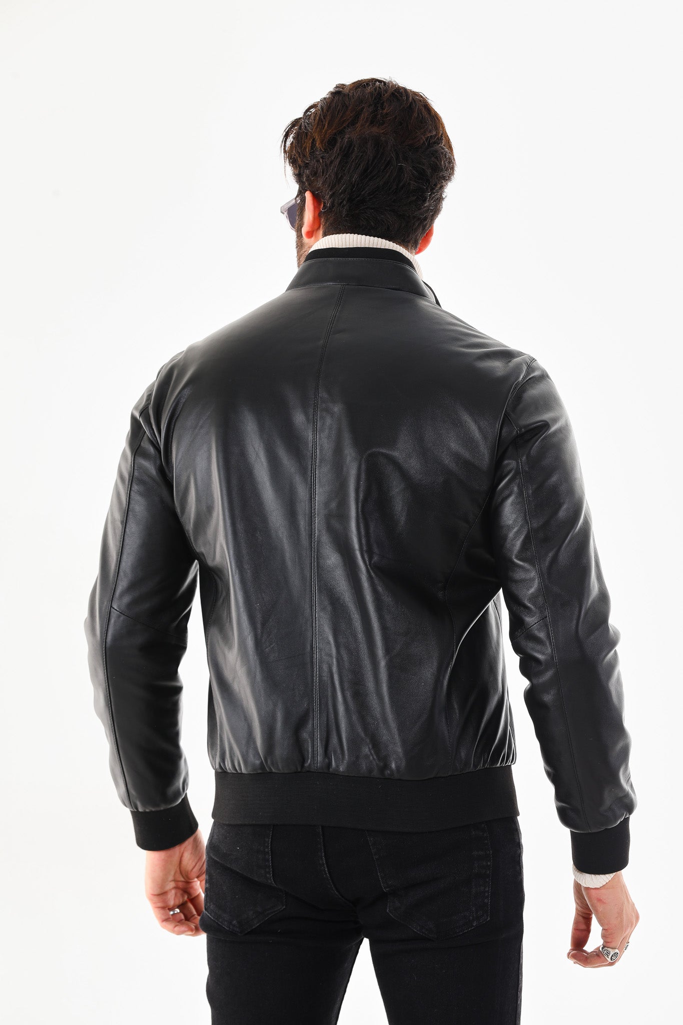 Monza Vintage Black Lambskin Men Leather Jacket