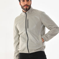 The Como Reversible Cream & Black Leather Bomber Jacket