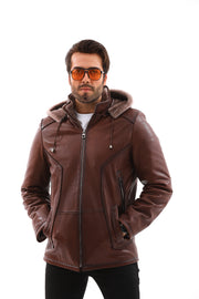 The Bergamo Brown Shearling Leather Men Jacket