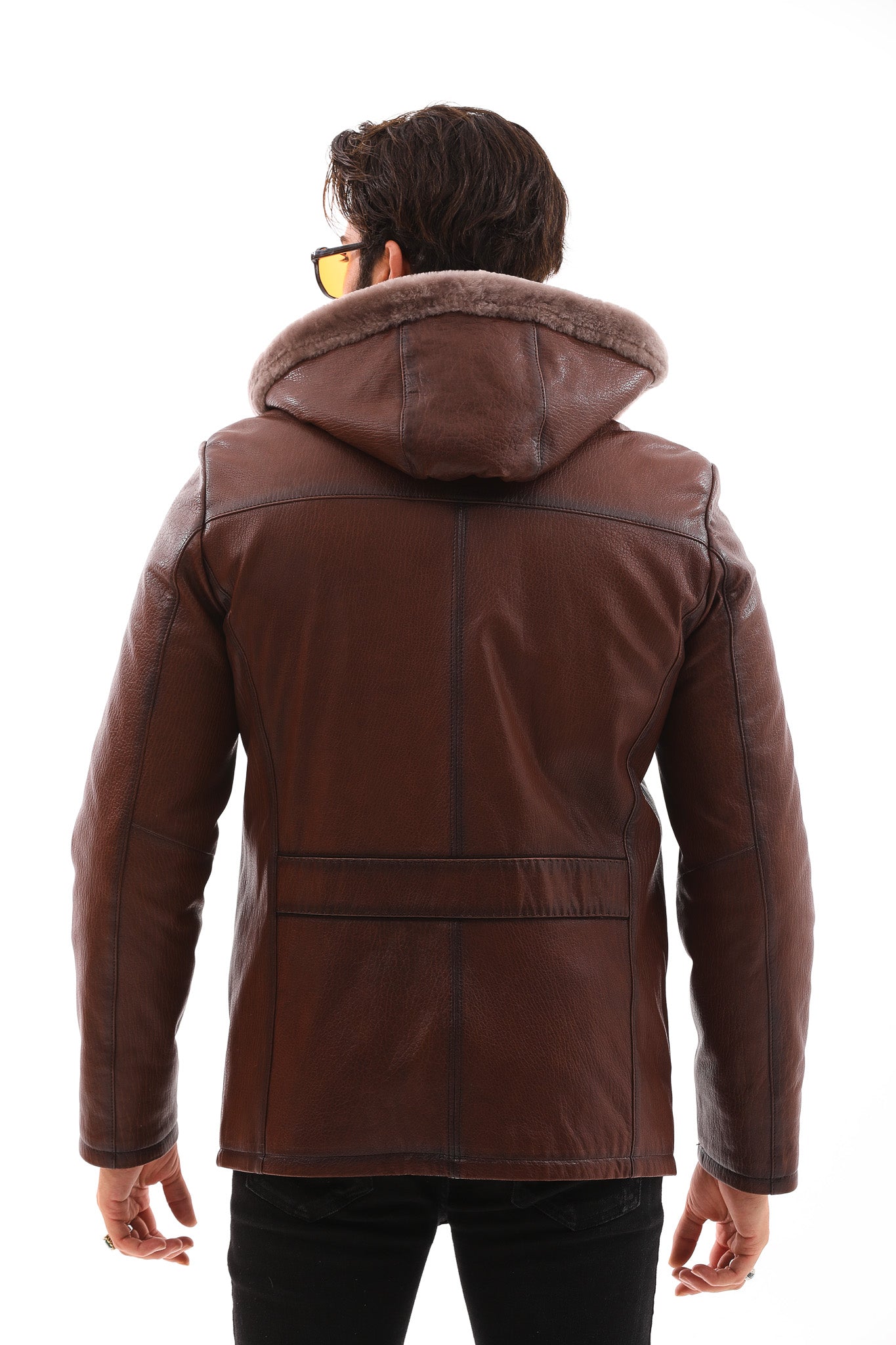 The Bergamo Brown Shearling Leather Men Jacket