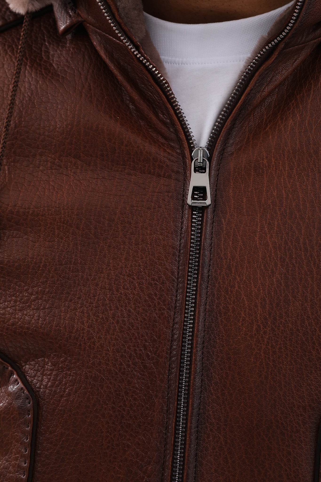 The Bergamo Brown Shearling Leather Men Jacket