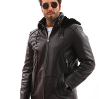 The Bergamo Black Shearling Leather Men Jacket
