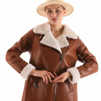The Prague Tan Leather Women Jacket