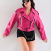 The Blaze Fuchsia Leather Women Jacket