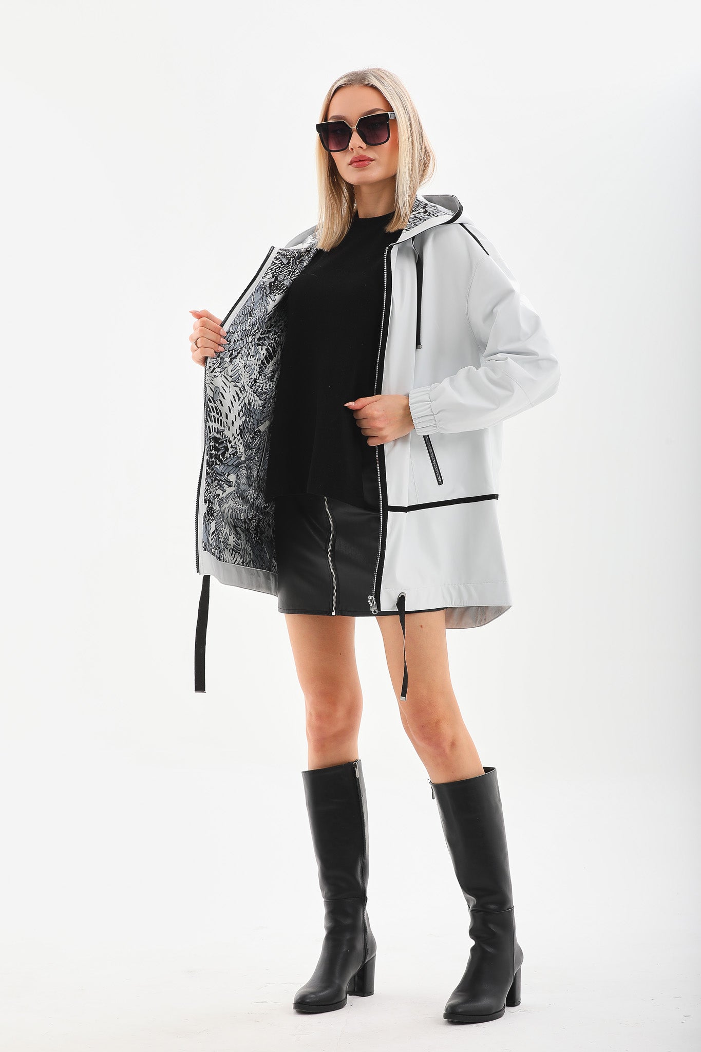 The Vega White Reversible Leather Women Jacket