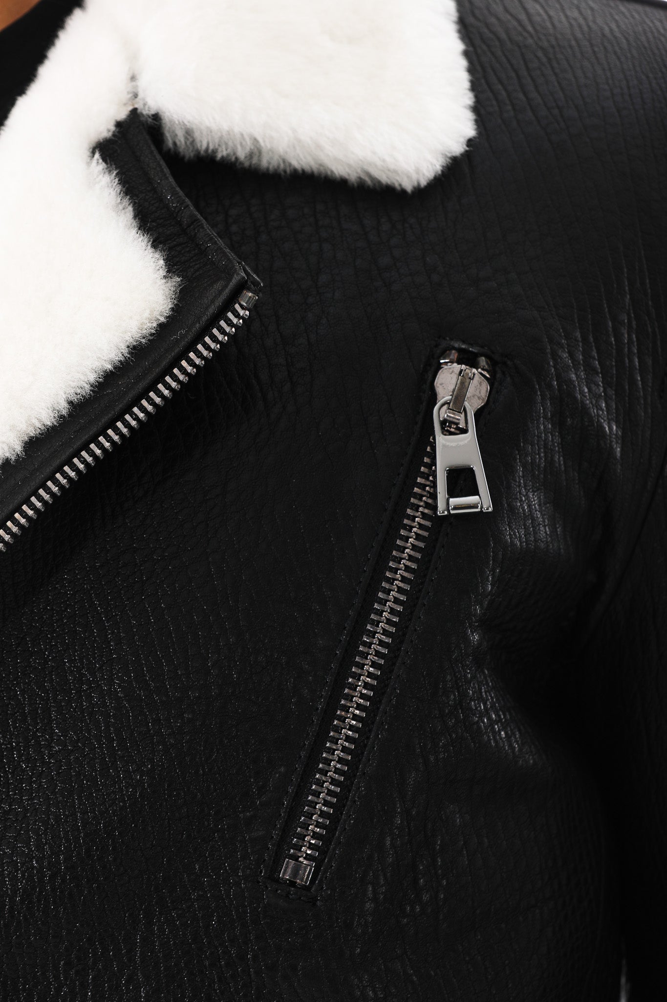 The Cortina Black Shearling Leather Men Jacket