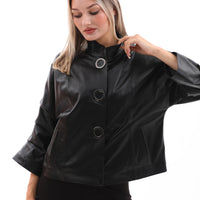 The Odessa Black Leather Women Jacket