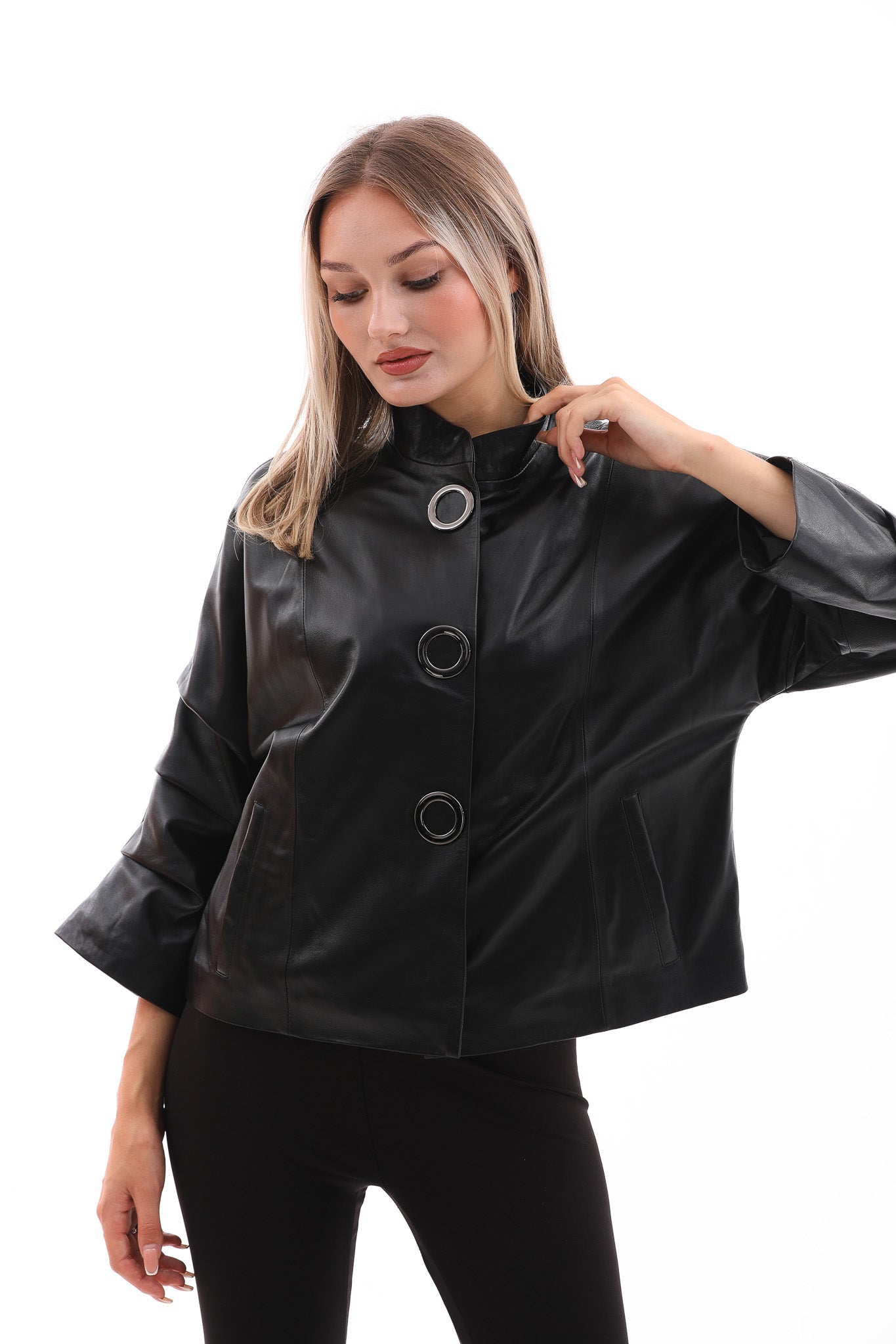 The Odessa Black Leather Women Jacket