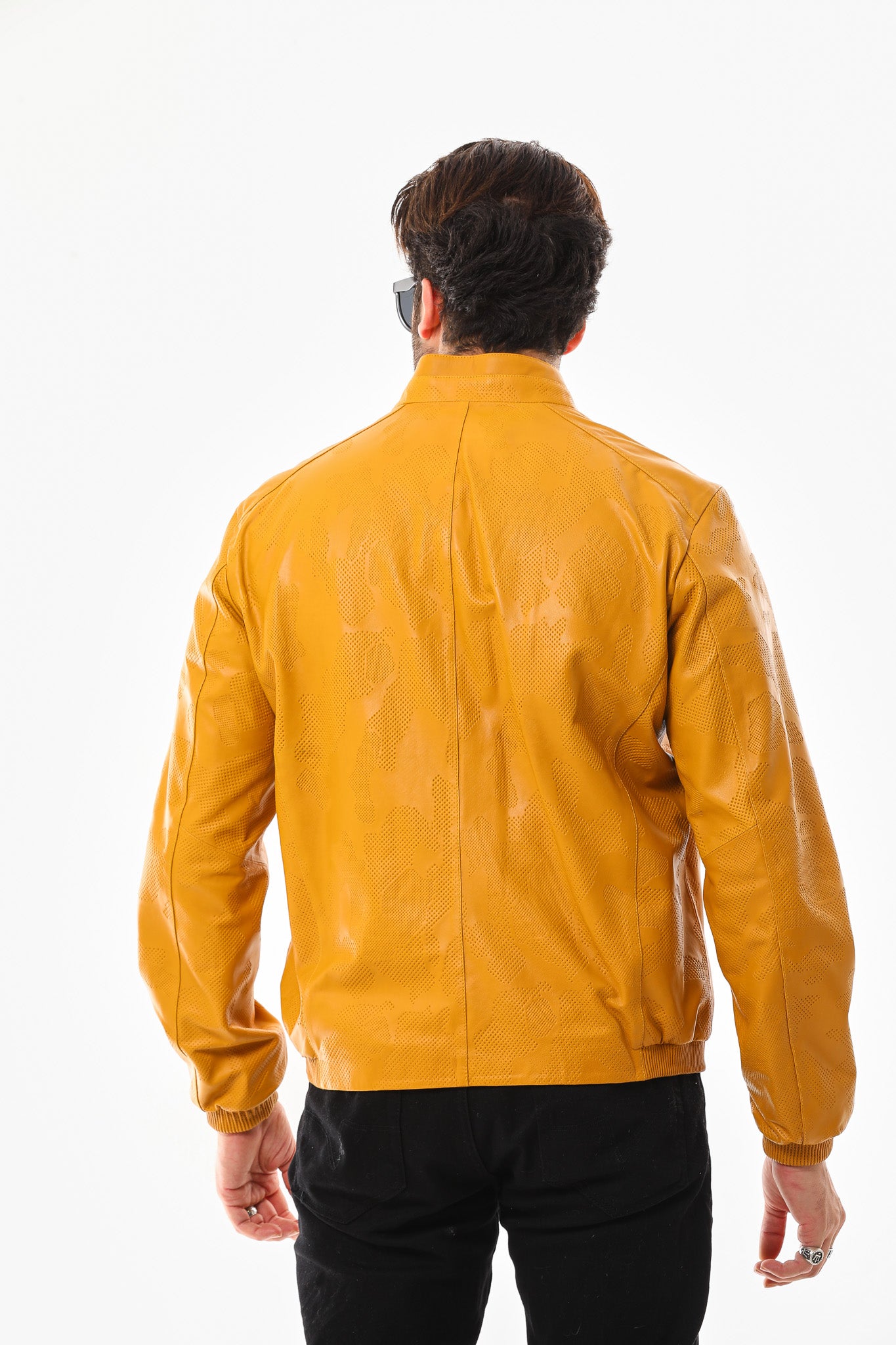 The Como Reversible Mustard Yellow & Black Leather Bomber Jacket