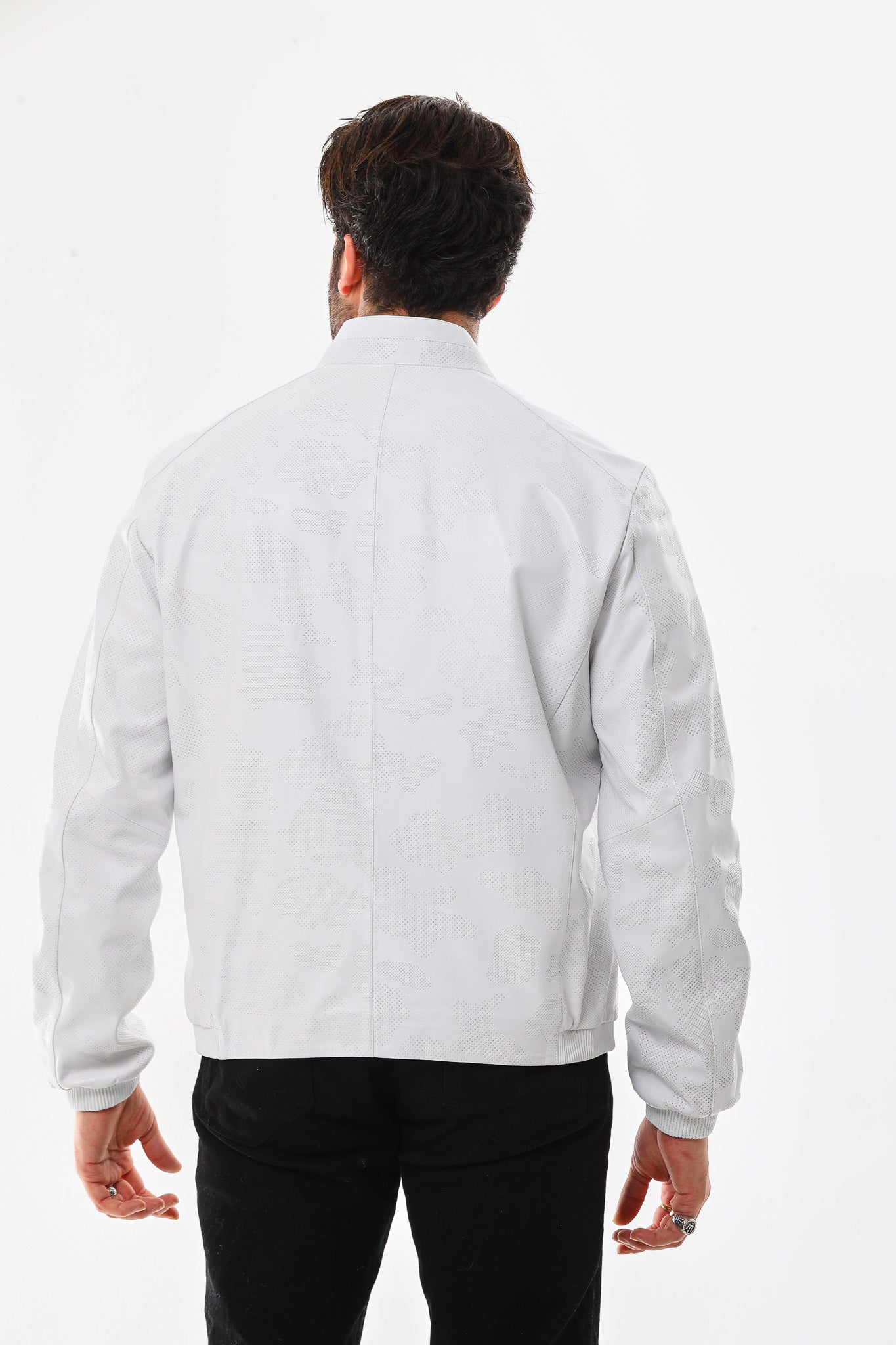 The Como Reversible White & Black Leather Bomber Jacket