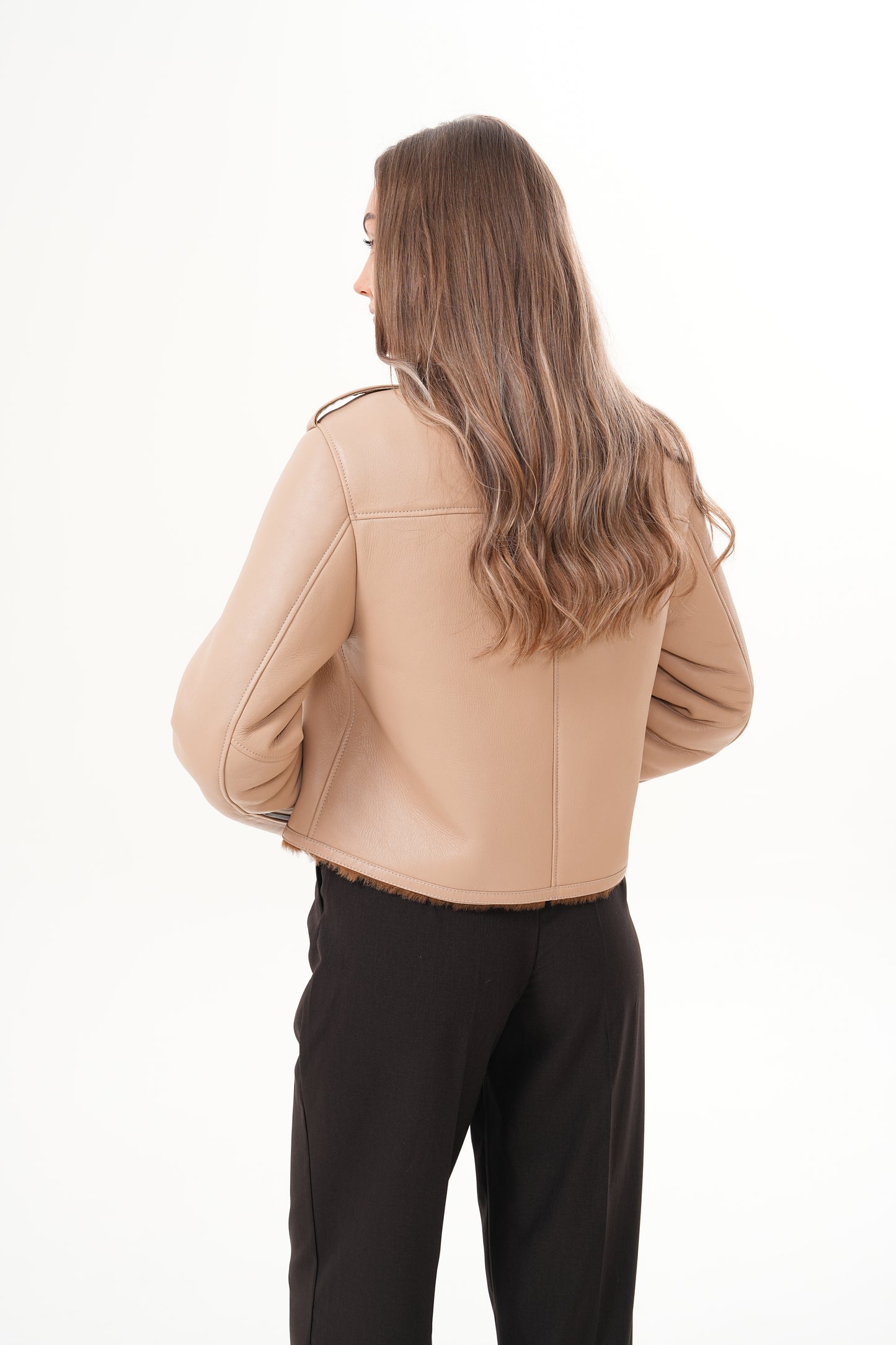 The Lucerne Tan Shearling-Lined Leather Women Jacket