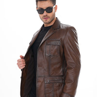 The Ravenna Brown Leather Men Jacket
