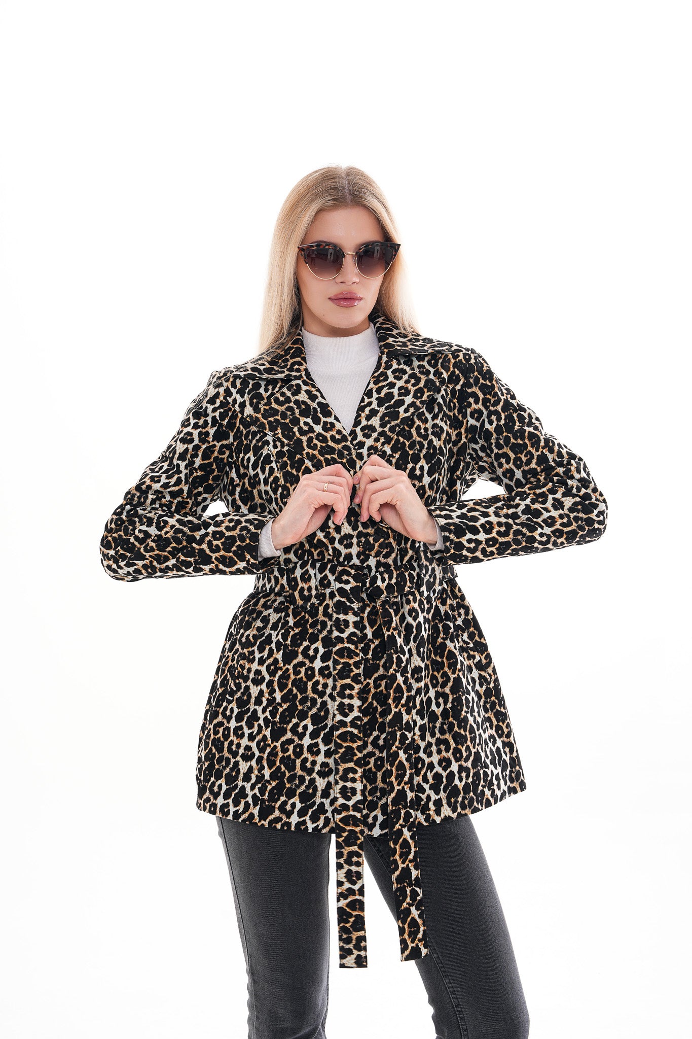 Sienna Abstract Art Leather Women Jacket – Leopard Edition