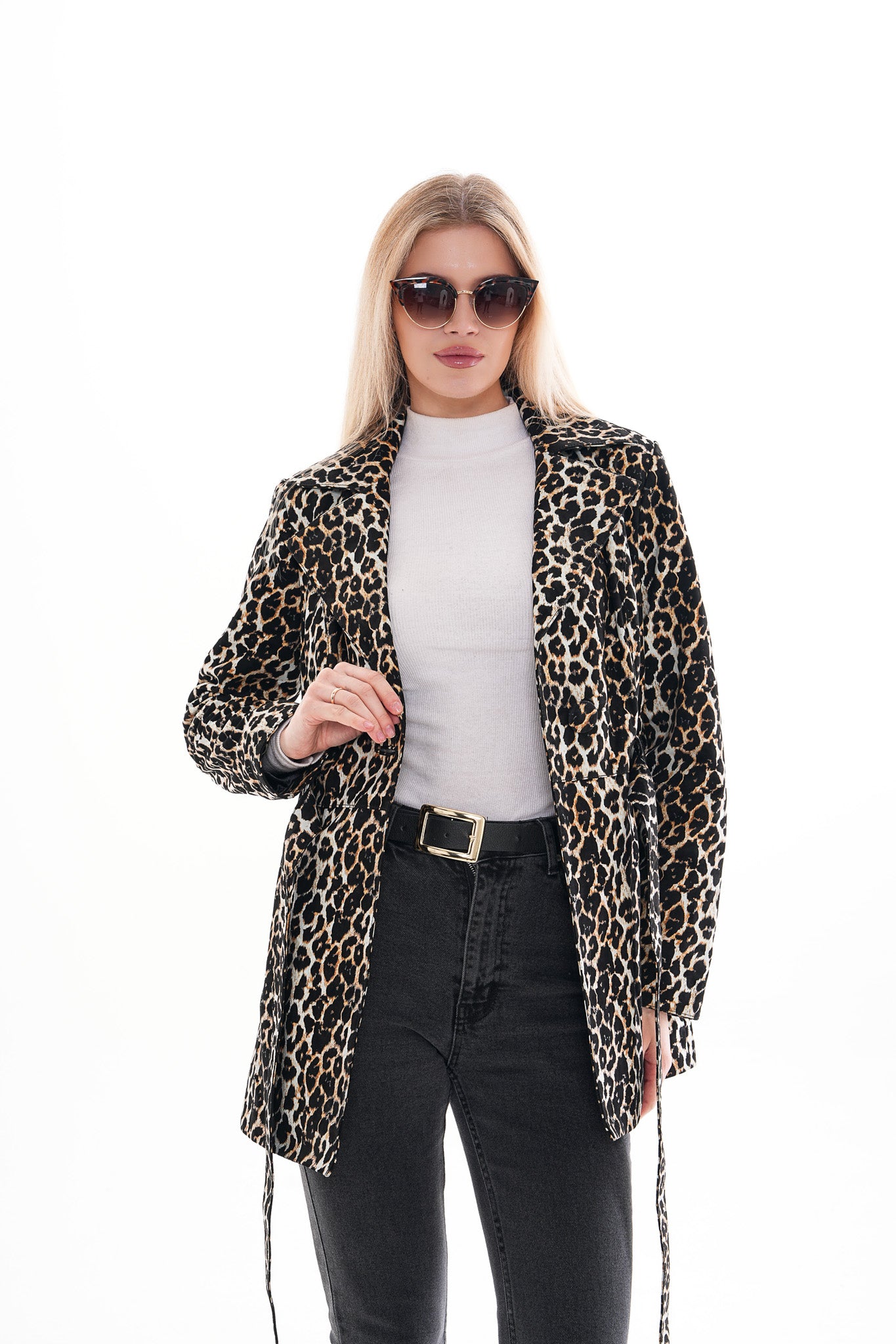 Sienna Abstract Art Leather Women Jacket – Leopard Edition