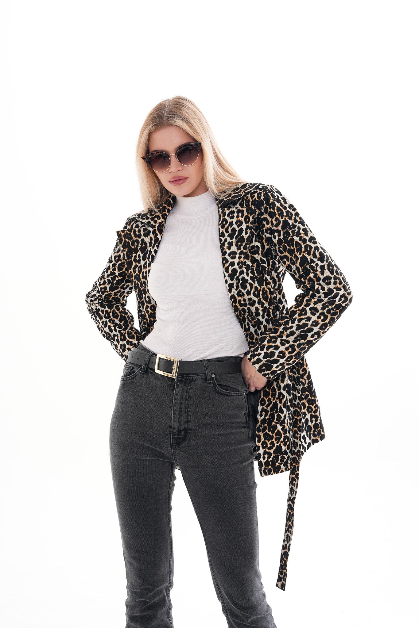 Sienna Abstract Art Leather Women Jacket – Leopard Edition