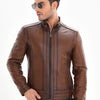 The Arezzo Brown Leather Men Jacket