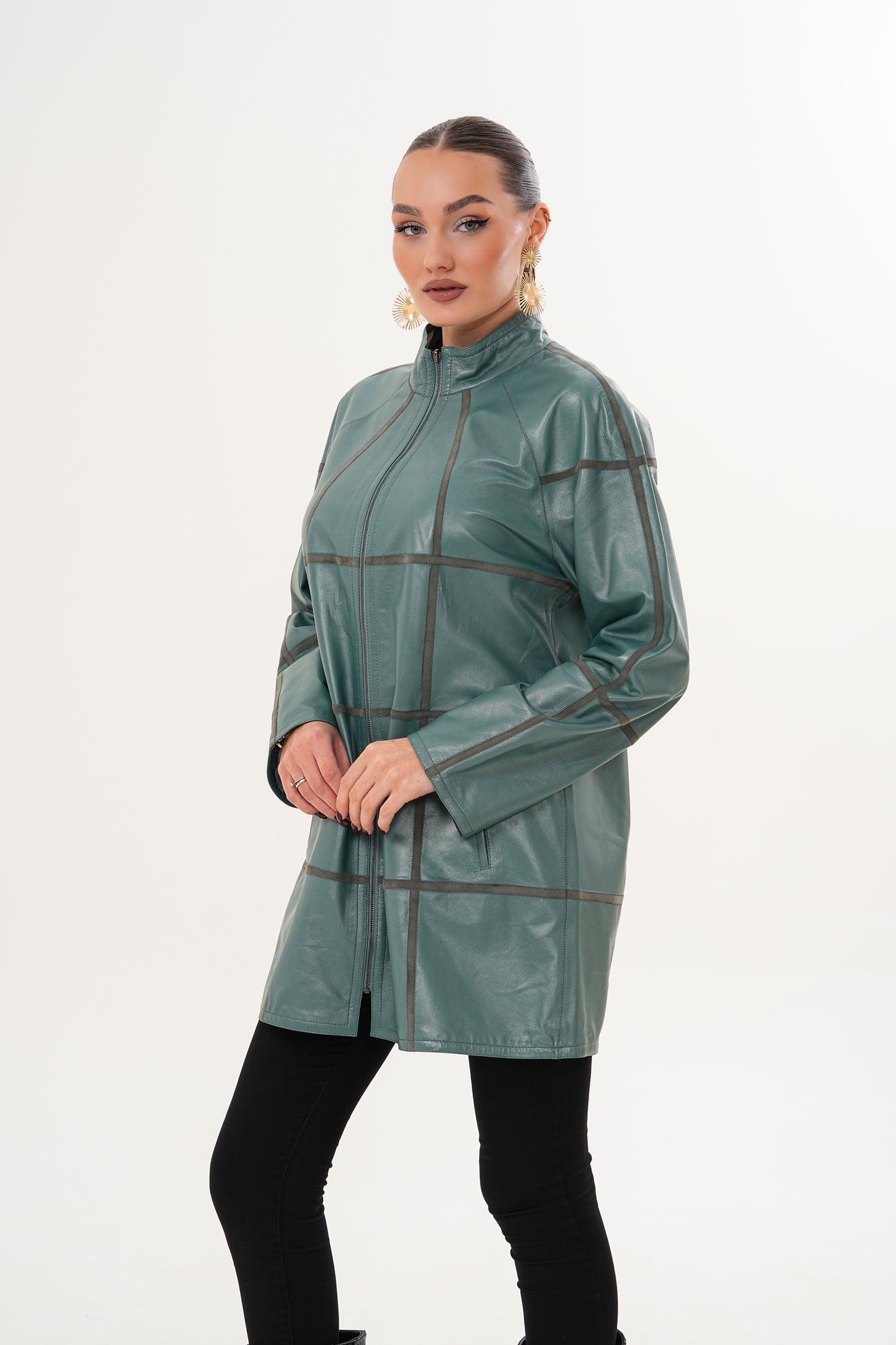 The Prado Reversible Green Leather Women Jacket