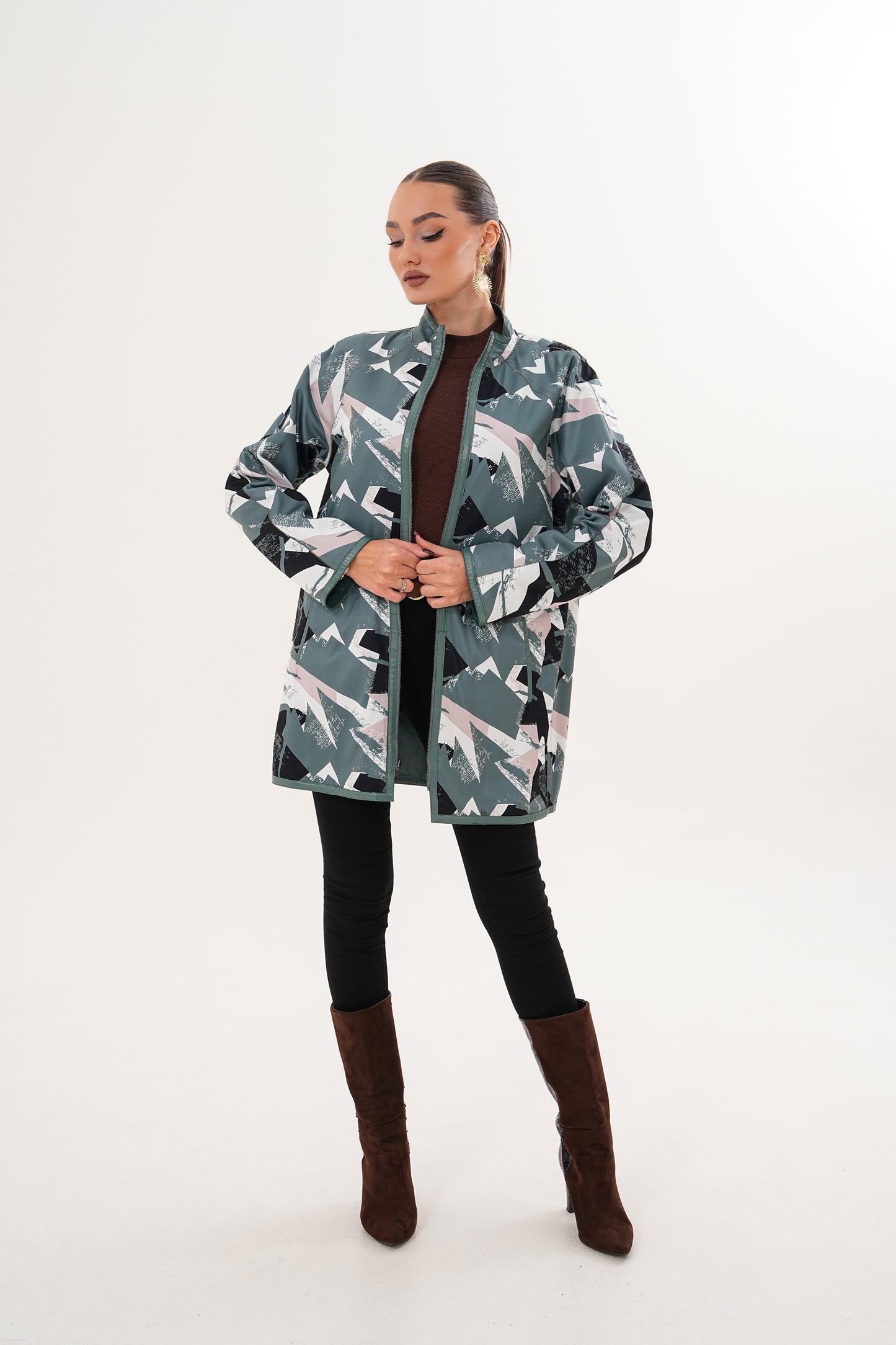 The Prado Reversible Green Leather Women Jacket