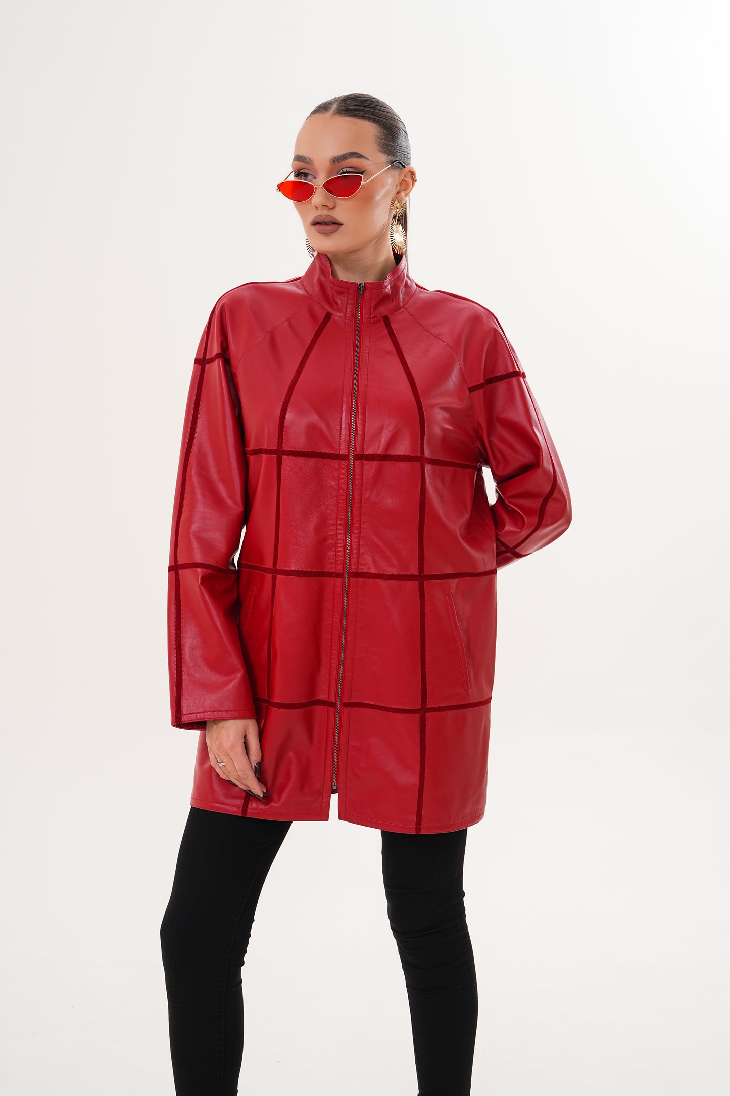 The Prado Reversible Red Leather Women Jacket