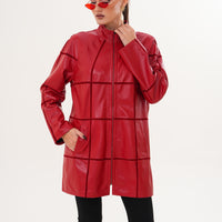 The Prado Reversible Red Leather Women Jacket