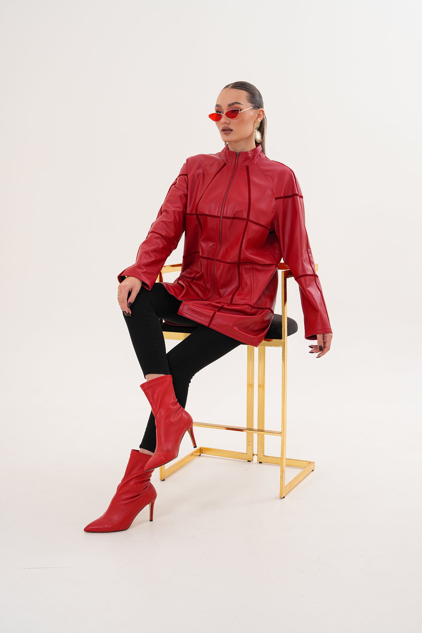 The Prado Reversible Red Leather Women Jacket