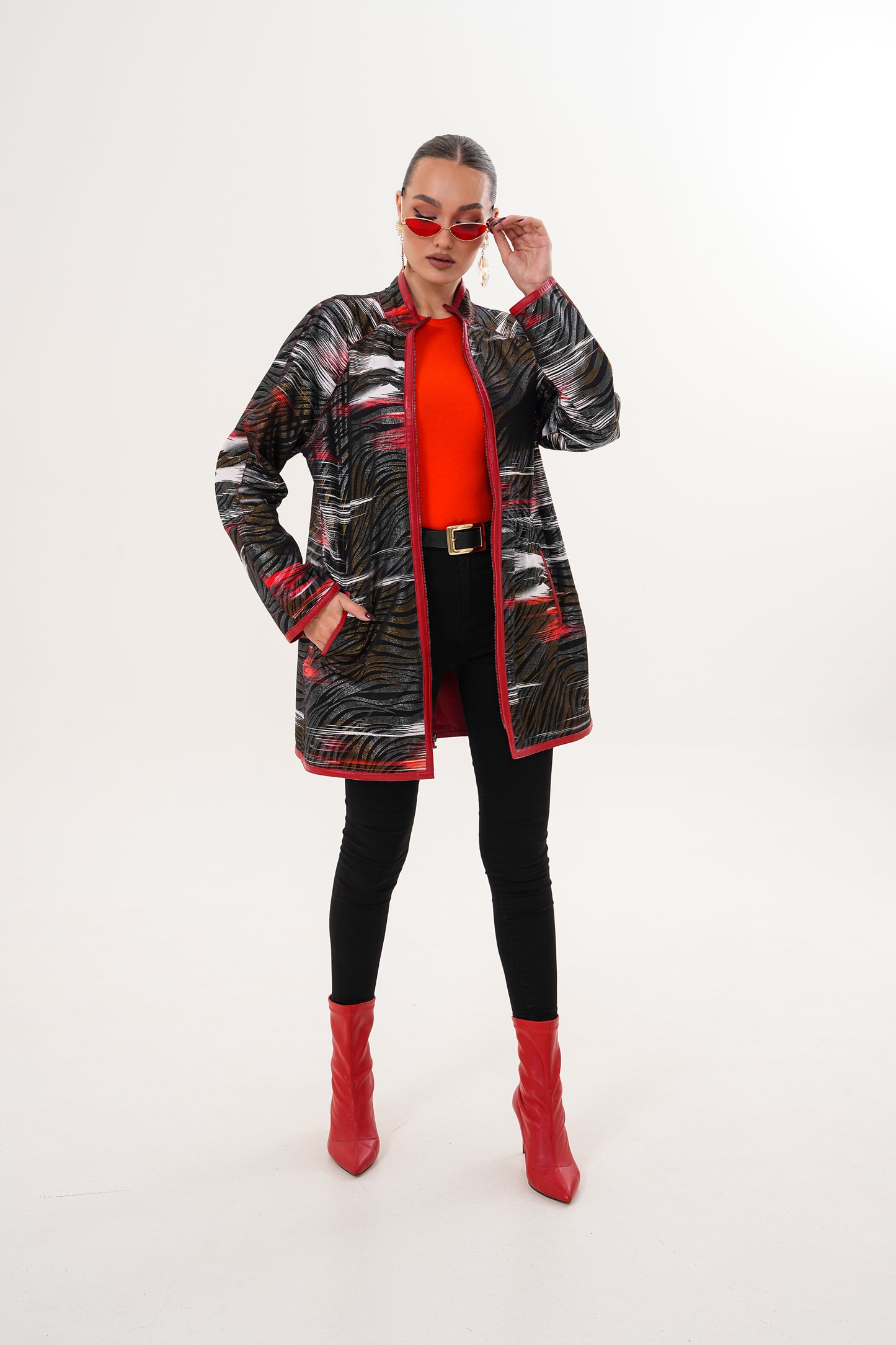 The Prado Reversible Red Leather Women Jacket